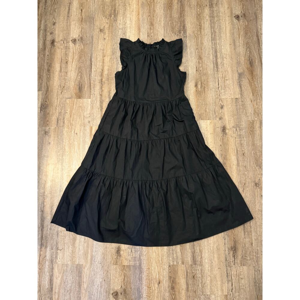 J. Crew Women’s Tiered Ruffle-Sleeve Cotton Poplin Dress Size XS